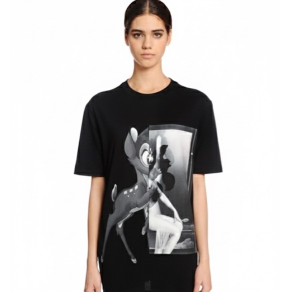 Givenchy X Bambi Disney Short Sleeve Black T Shirt Bambi Graphic Size Xs Euc